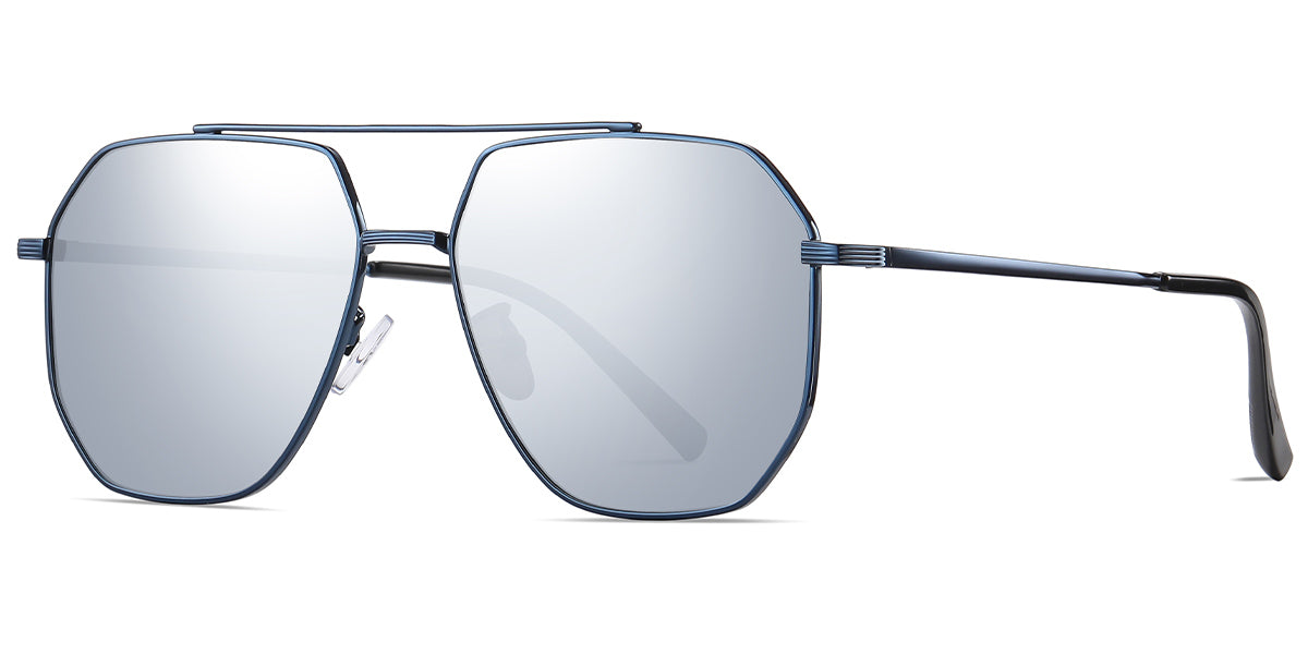 Aviator Sunglasses Blue+Mirrored Silver Polarized SG4744-2