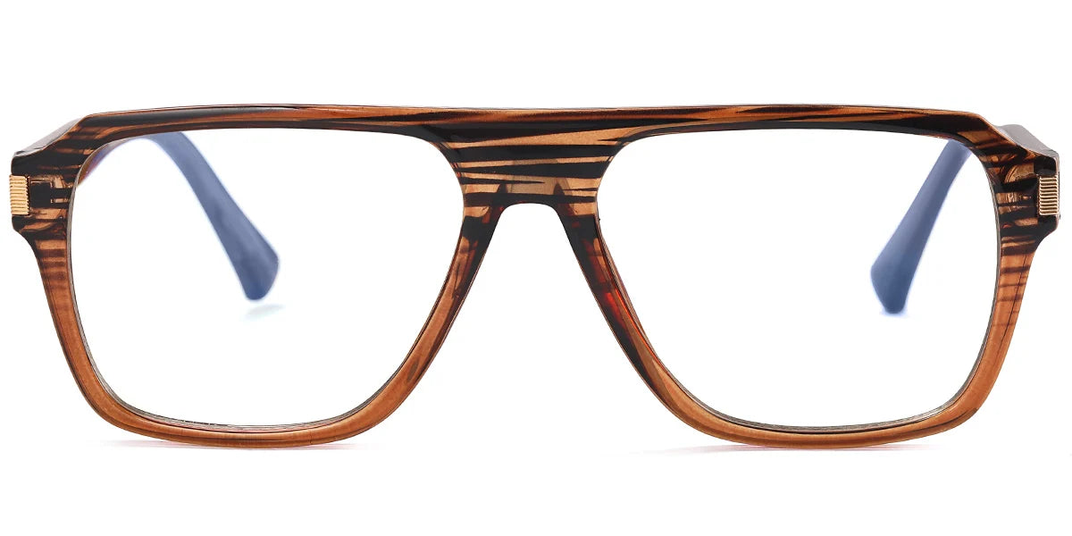 Wide Aviator glasses pattern brown – 3699-7