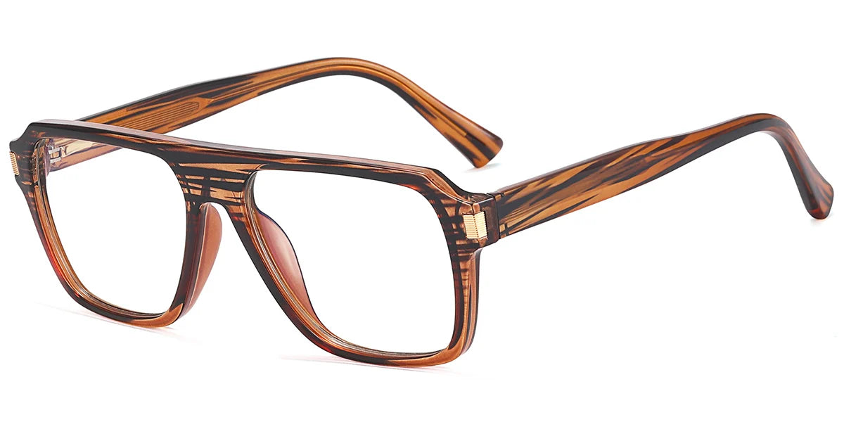 Wide Aviator glasses pattern brown – 3699-7