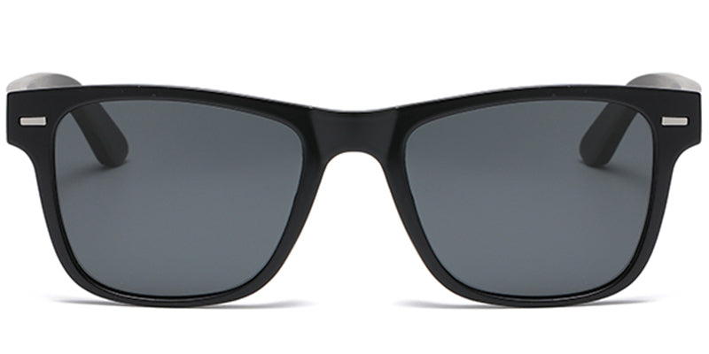 Black + Dark Grey Polarized Square Sunglasses– Sleek Style SG4474-1