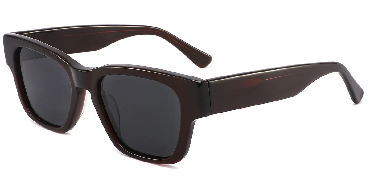 Brown + Dark Grey Polarized Wide Frame Sunglasses SG4977-4
