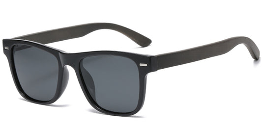 Black + Dark Grey Polarized Square Sunglasses– Sleek Style SG4474-1
