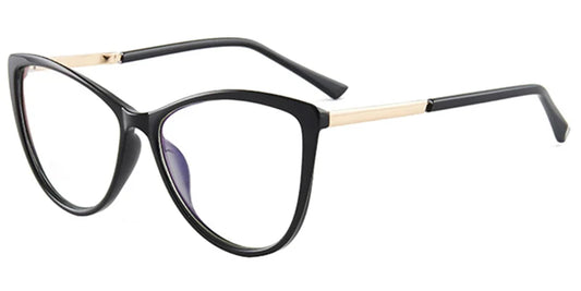 Cat Eye Frame Black Oversized F2874-1 Medium
