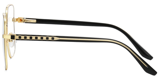 Metal Square Prescription Eyeglasses Frame – Wide Full Rim F4762-1