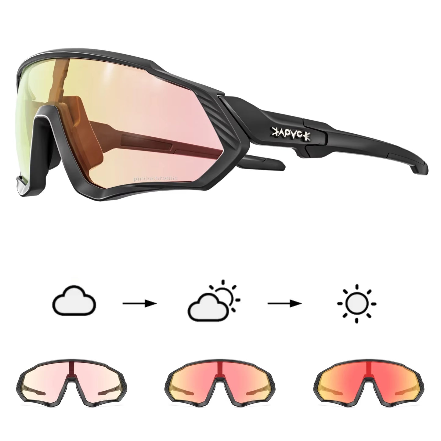 Photochromic Cycling Glasses Men Women Mountain Bike Sunglasses Clear MTB Bicycle Riding