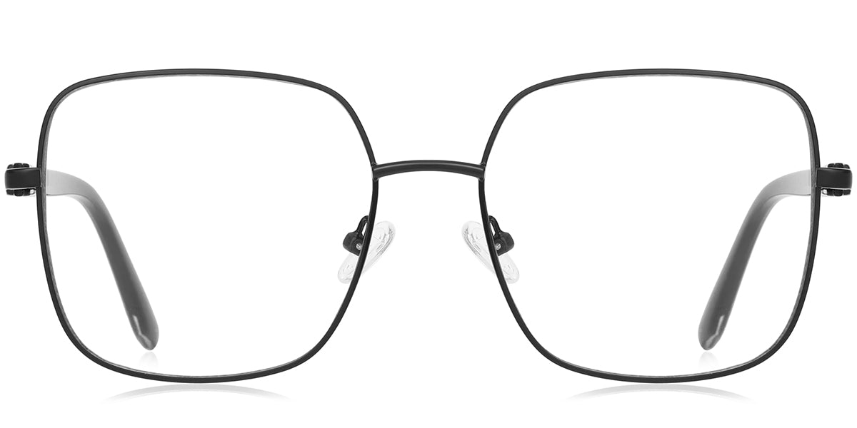 Metal Square black Eyeglasses Frame – Wide Full Rim EC4762-5