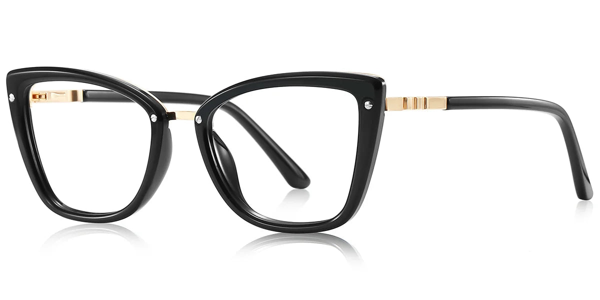 "Stylish Cat-Eye Glasses – With Blue Light, Single Vision or Progressive Lens"EC6667-1