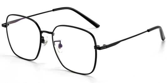 BLACK SQUARE FRAME WITH SINGLE VISON LENSES MEDIUM SIZE EC6599-1