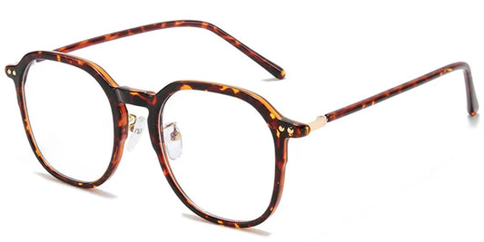 Oversized Square Frame Eyeglasses – Black & Tortoiseshell F3616