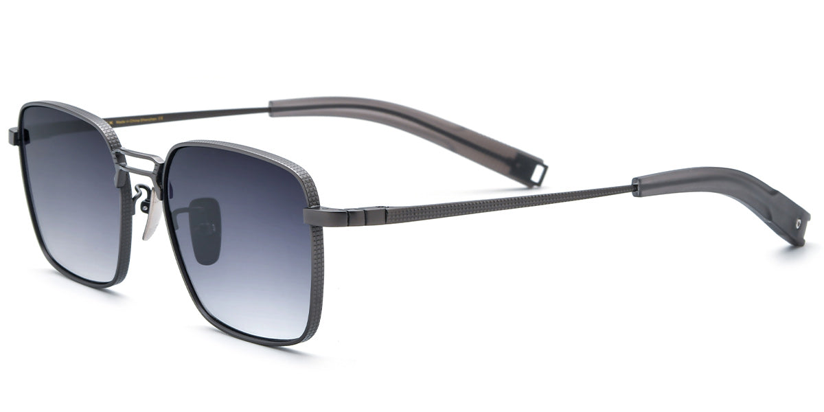 Grey+Gradient Grey Polarized Titanium Square Sunglasses SG5853-3