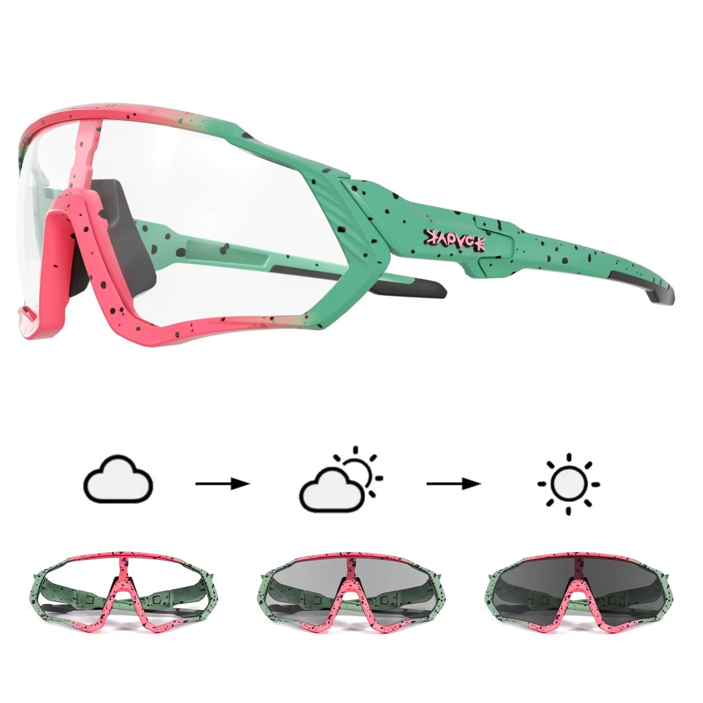 Photochromic Cycling Glasses Men Women Mountain Bike Sunglasses Clear MTB Bicycle Riding
