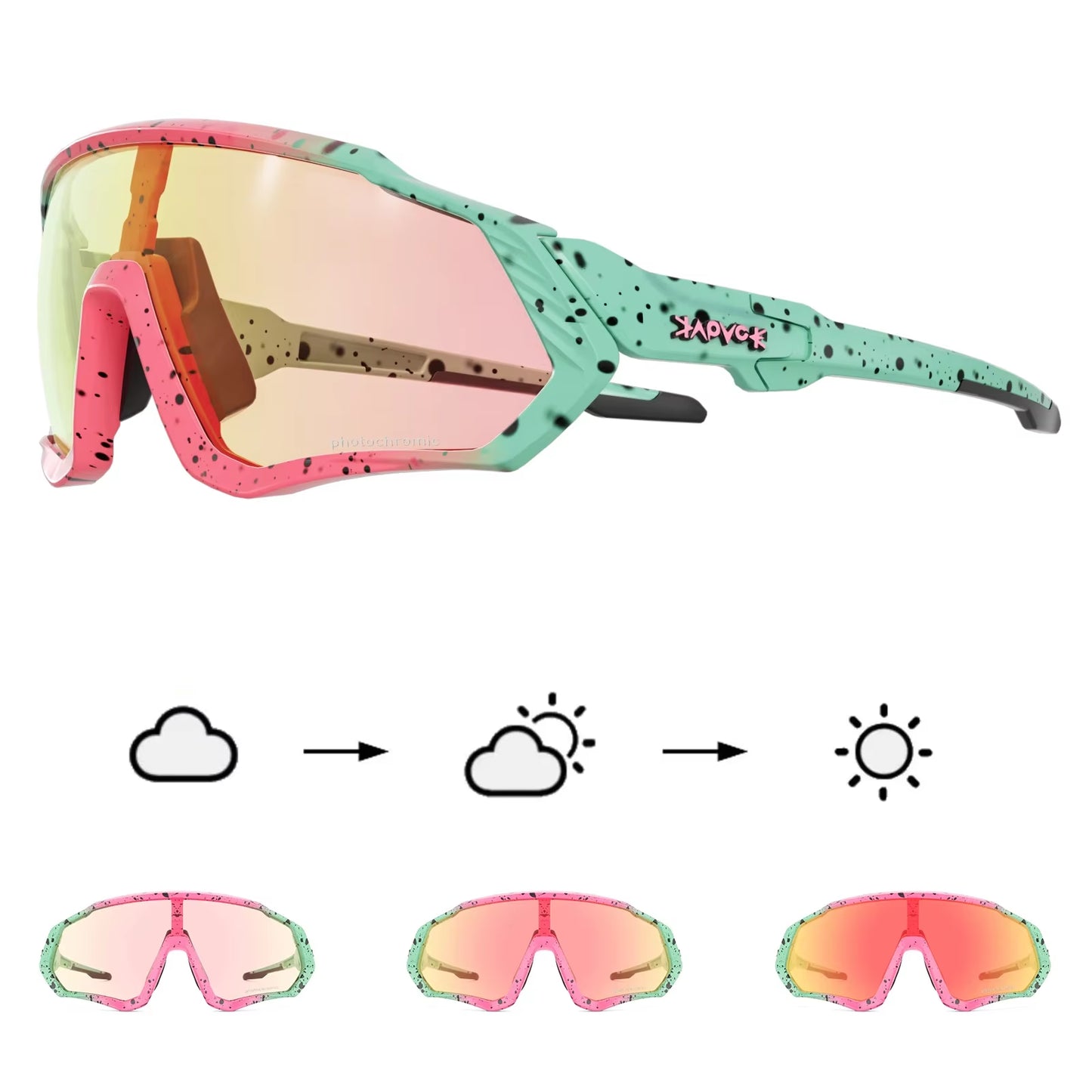 Photochromic Cycling Glasses Men Women Mountain Bike Sunglasses Clear MTB Bicycle Riding