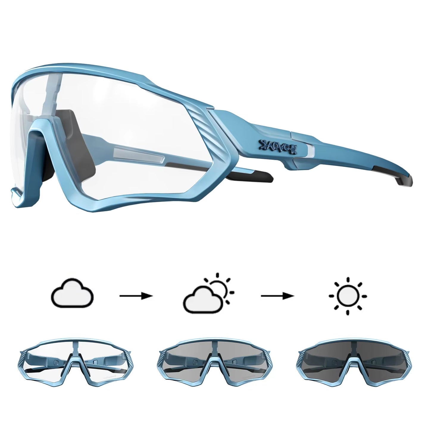 Photochromic Cycling Glasses Men Women Mountain Bike Sunglasses Clear MTB Bicycle Riding