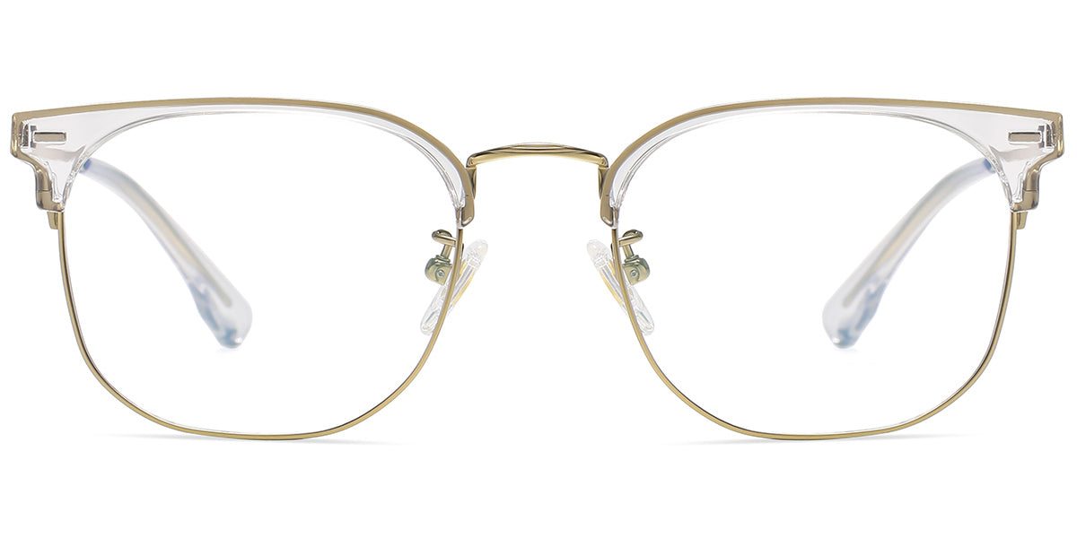 white Titanium Browline Eye Glasses with lenses EC6611-2