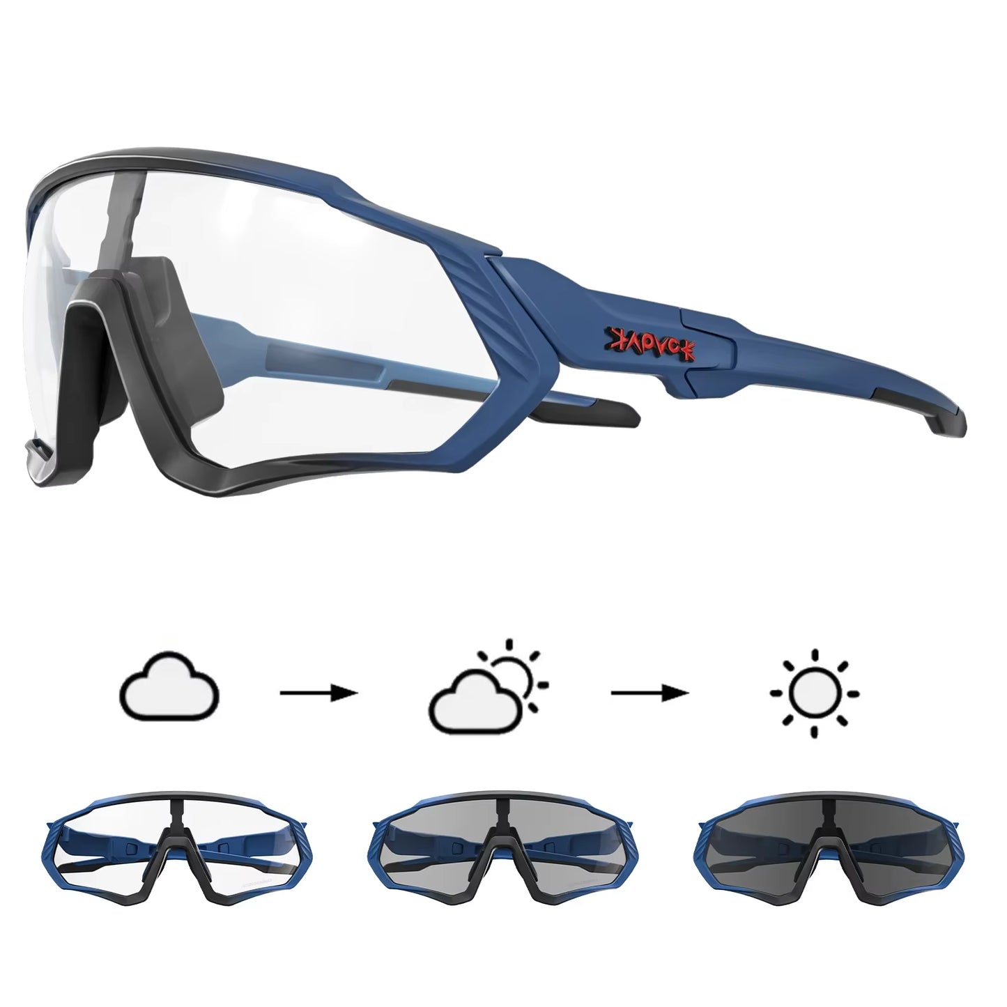 Photochromic Cycling Glasses Men Women Mountain Bike Sunglasses Clear MTB Bicycle Riding