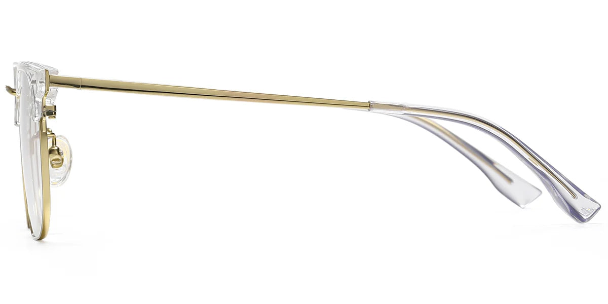 white Titanium Browline Eye Glasses with lenses EC6611-2