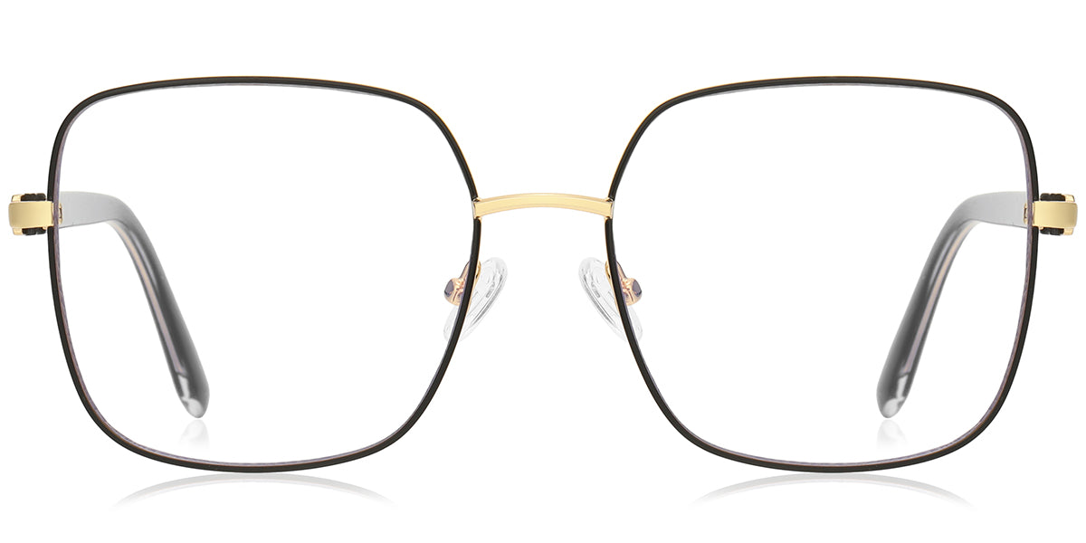 Metal Square Prescription Eyeglasses Frame – Wide Full Rim F4762-1
