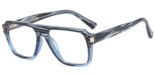 Wide Aviator glasses pattern blue – Durable 3699-5