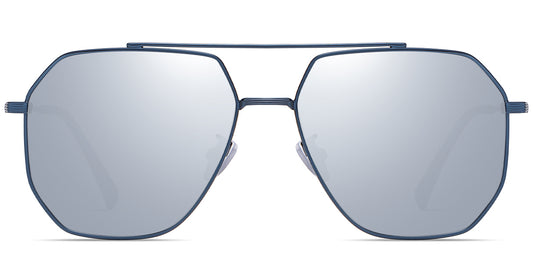 Aviator Sunglasses Blue+Mirrored Silver Polarized SG4744-2