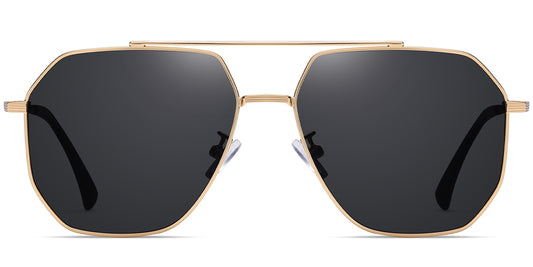 Gold + Dark Grey Polarized Aviator Sunglasses – Stylish Protection SG4744-4