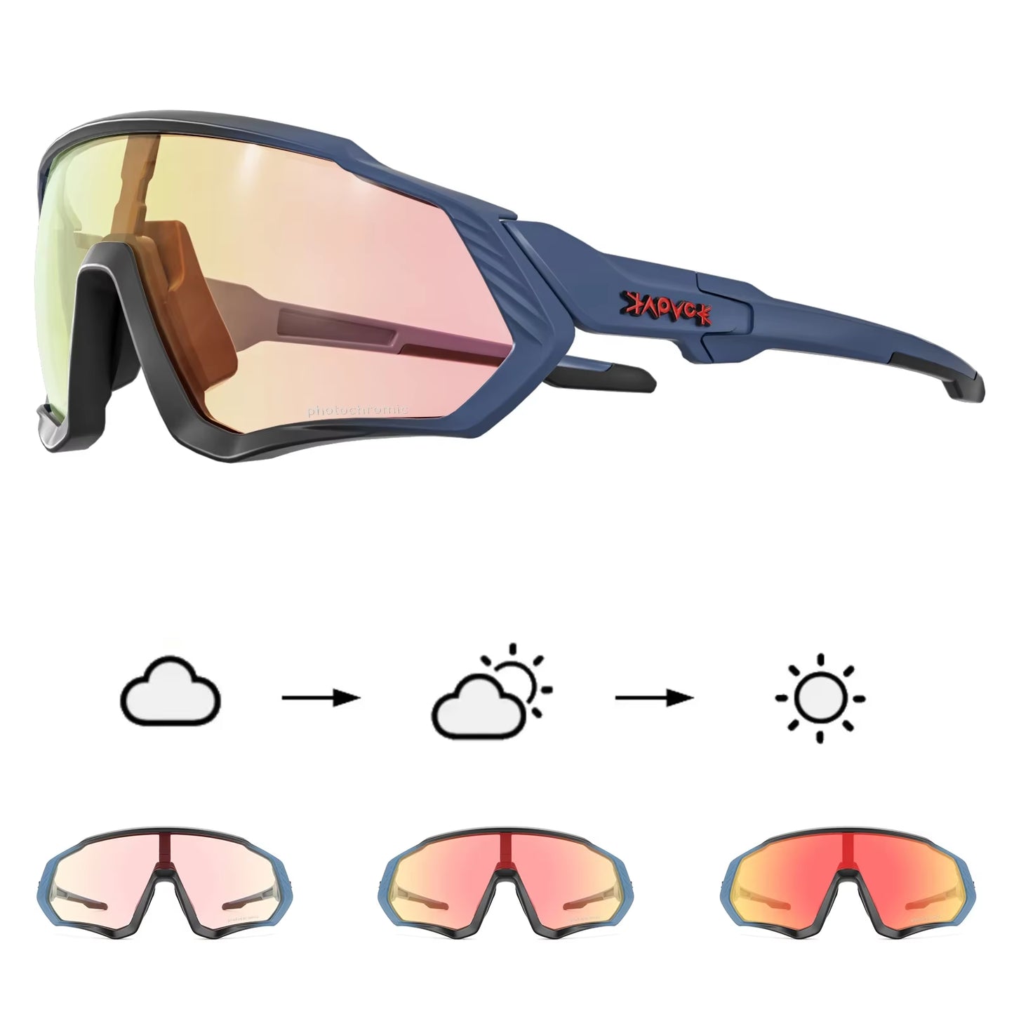 Photochromic Cycling Glasses Men Women Mountain Bike Sunglasses Clear MTB Bicycle Riding