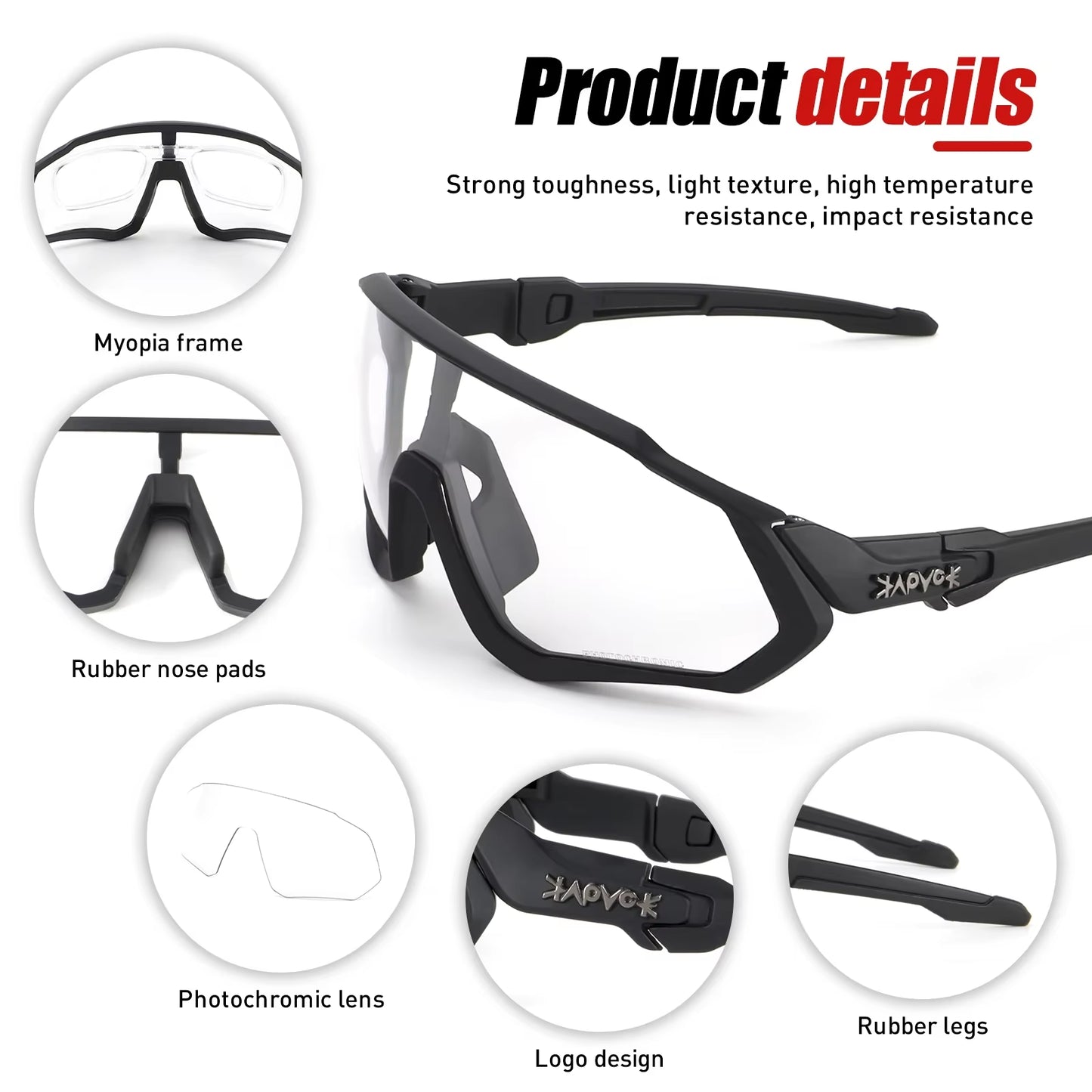 Photochromic Cycling Glasses Men Women Mountain Bike Sunglasses Clear MTB Bicycle Riding
