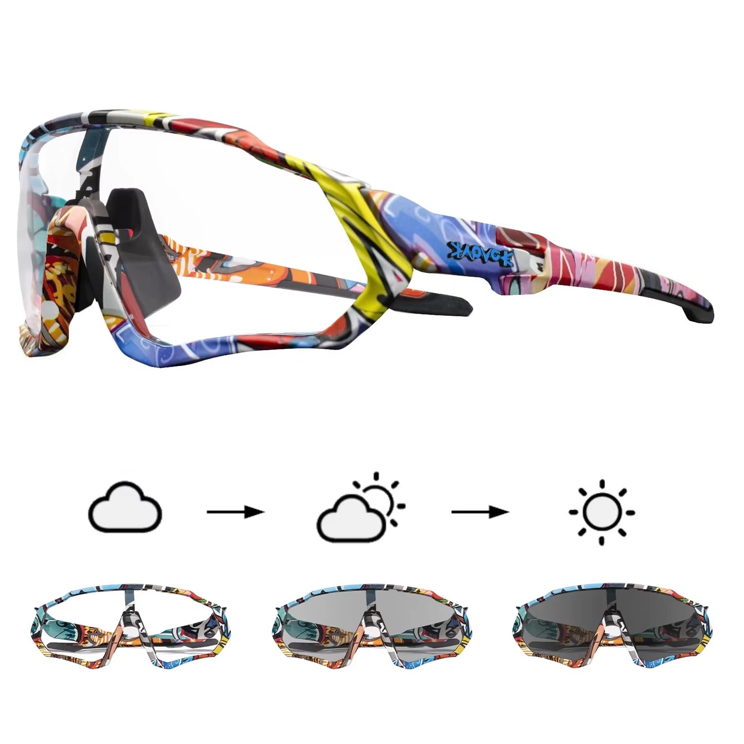 Photochromic Cycling Glasses Men Women Mountain Bike Sunglasses Clear MTB Bicycle Riding