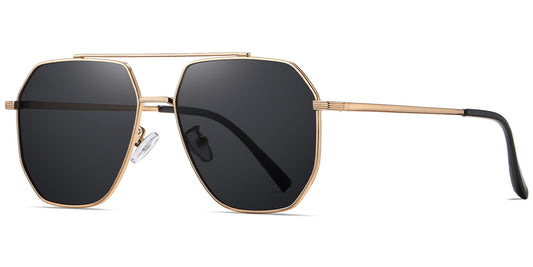 Gold + Dark Grey Polarized Aviator Sunglasses – Stylish Protection SG4744-4