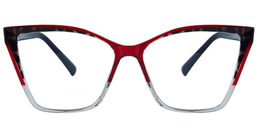 Cat Eye Frame – Pattern-Red  Stylish and Comfortable Eyewear F5105-2