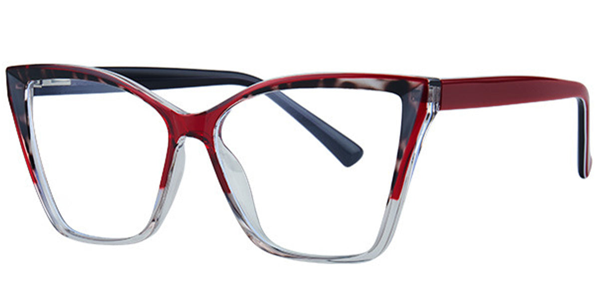 Cat Eye Frame – Pattern-Red  Stylish and Comfortable Eyewear F5105-2