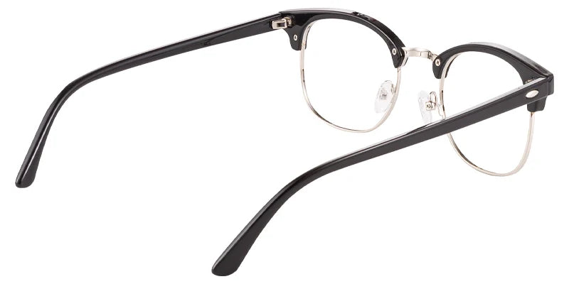 Browline Frame F15052 Black-silver – Classic Meets Contemporary Elegance Medium