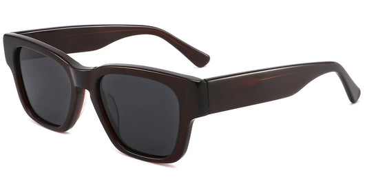 Brown + Dark Grey Polarized Wide Frame Sunglasses   SG4977-4