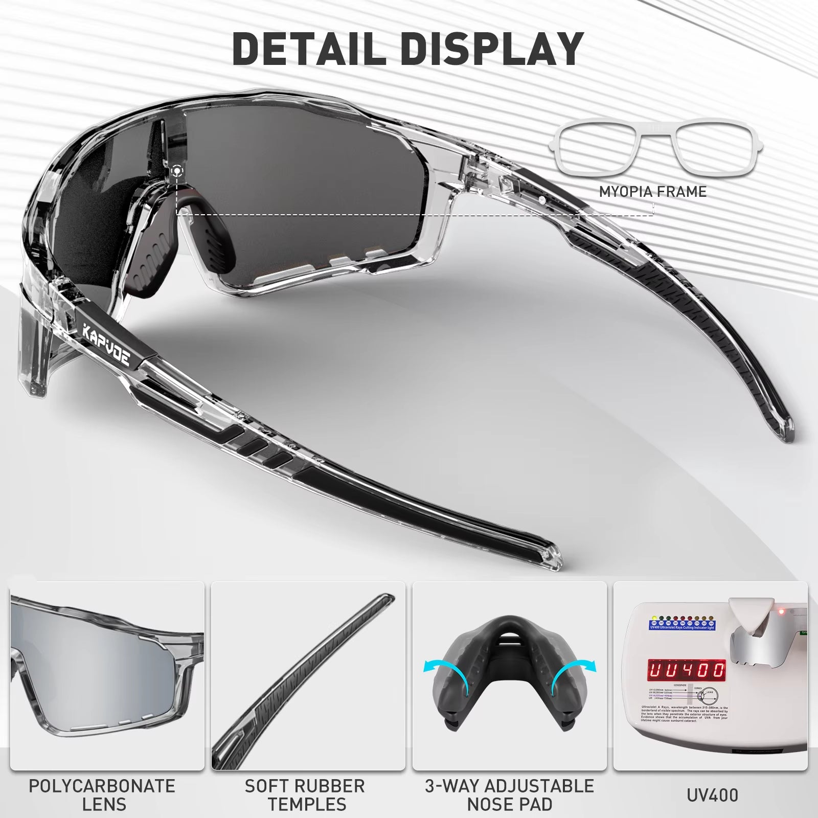 Polarized Cycling Glasses Men Women Mountain Bike Glasses MTB Riding TR90 Sport Sunglasses Running Bicycle Triathlon