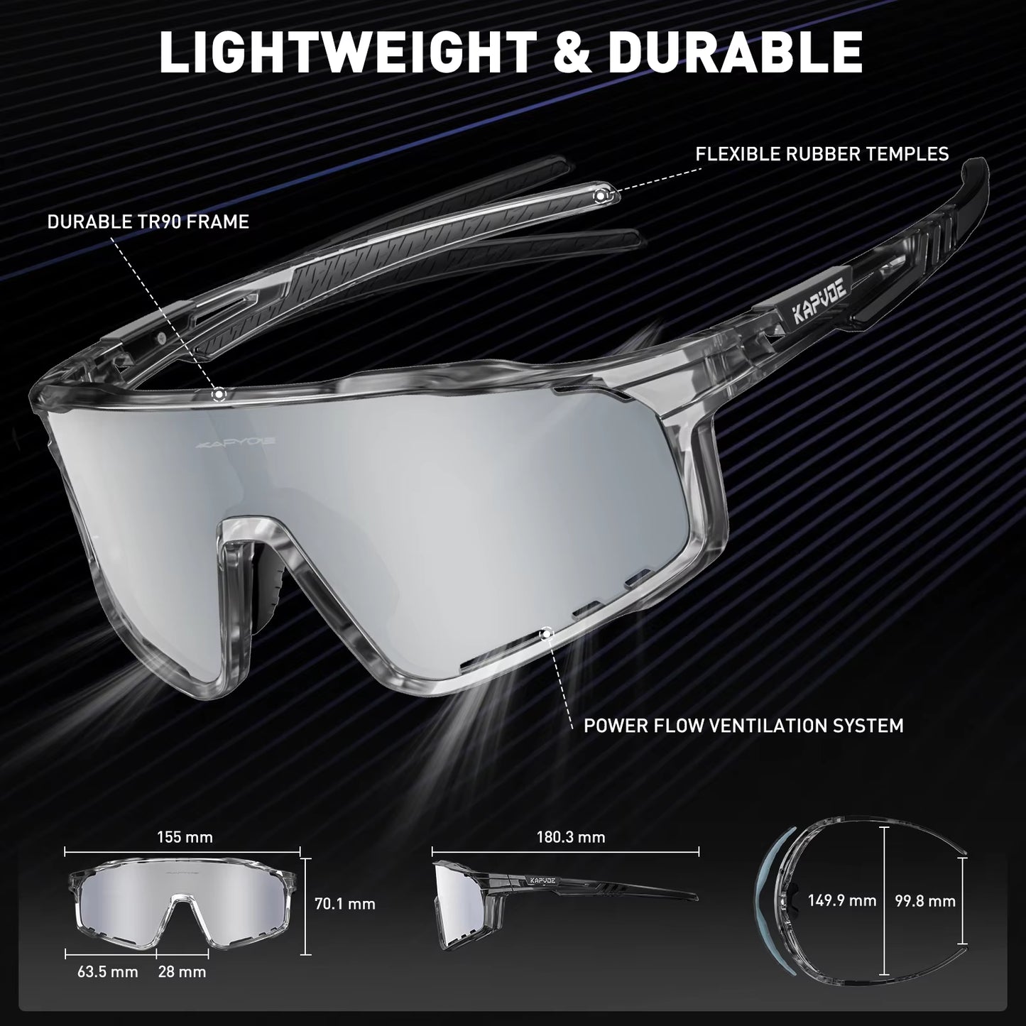 Polarized Cycling Glasses Men Women Mountain Bike Glasses MTB Riding TR90 Sport Sunglasses Running Bicycle Triathlon