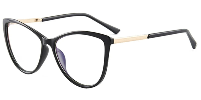 Cat Eye Frame Black Oversized  F2874-1 Medium