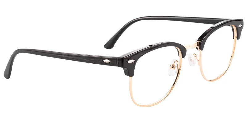 Browline Frame F15051 black and golden  – Classic Meets Contemporary Elegance Medium