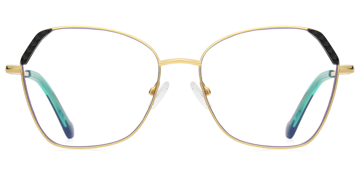 Golden geometric Frame with rx lenses EC50911 Medium sized $70