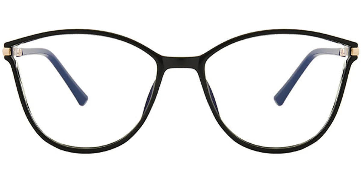 Square Eye Glasses Black with Rx lenses  EC6429 Medium