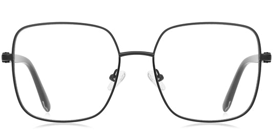 Metal Square Prescription Eyeglasses Frame – Wide Full Rim (Model F4762)