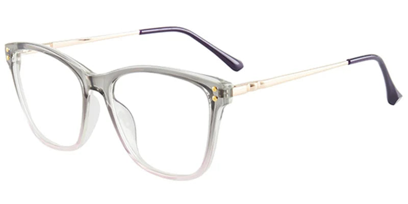 Oversized Gray Cat Eye Frame - Trendy Medium-Sized Eyewear F2874-2