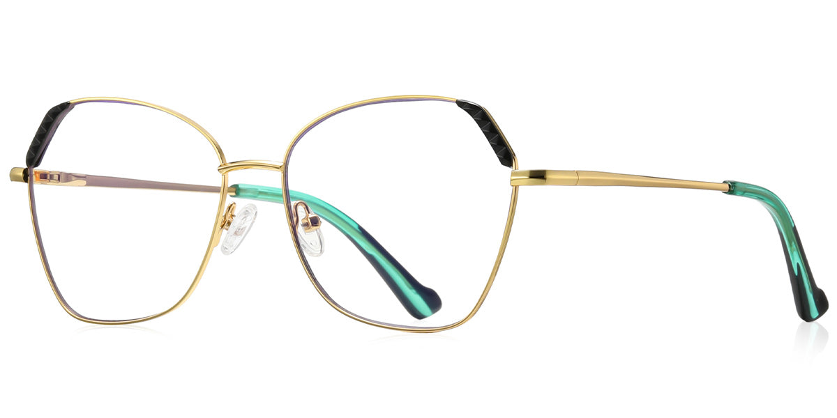 Golden geometric Frame with rx lenses EC50911 Medium sized $70