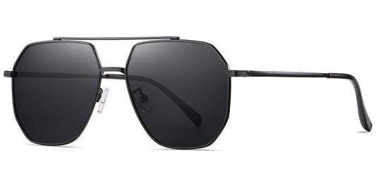 Aviator Sunglasses SG47441 Black+Dark Grey Polarized