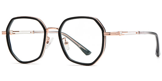 Geometric Frame unisex black-gold   F3666-1