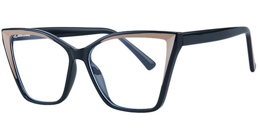 Cat Eye Frame – Pattern-Black  Stylish and Comfortable Eyewear F51055