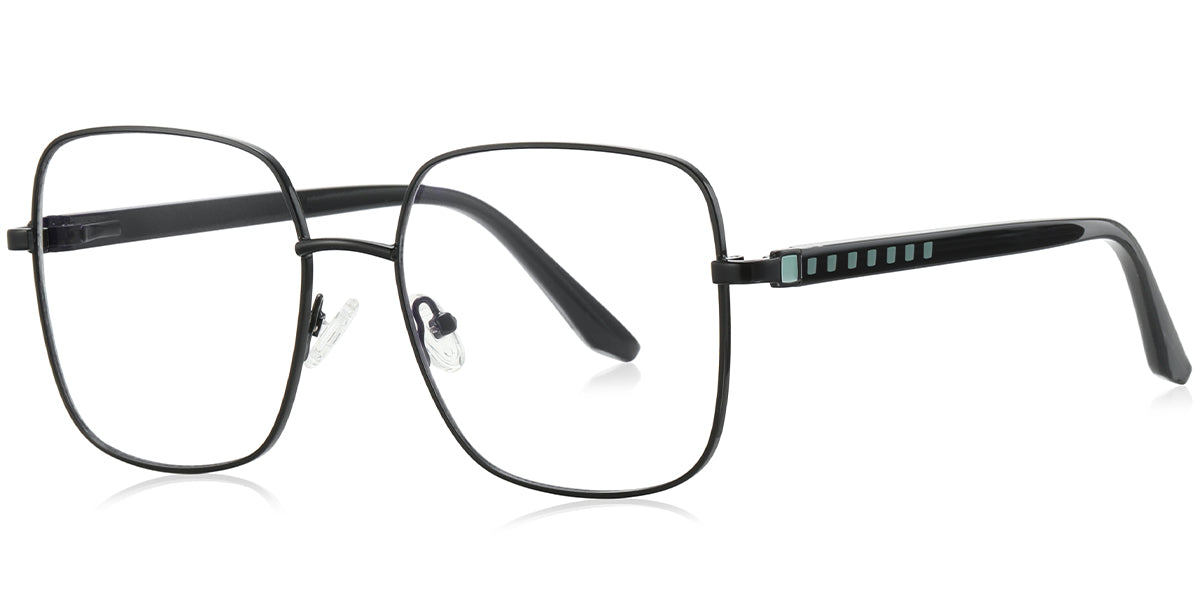 Metal Square Prescription Eyeglasses Frame – Wide Full Rim (Model F4762)