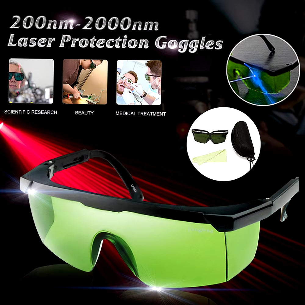 1PC Laser Protection Goggles 200Nm-2000Nm Laser Safety Glasses IPL-2 OD+4 Stylish Protective Glasses