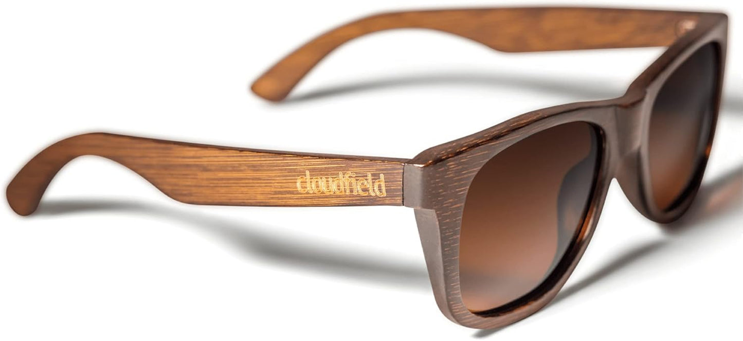 Premium Wood Frame Sunglasses for Men and Women with Advanced 9-Layer Polarized Lenses and Dual UV Protection Coating