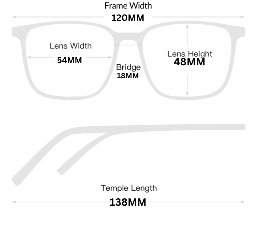 Square  frame with single vision lenses  Medium EC64299