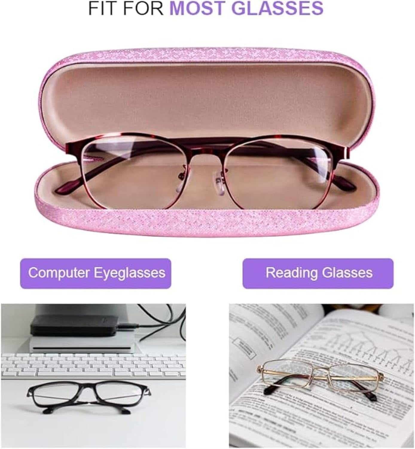 Eyeglasses Case,(4 Piece) Unisex Hard Shell Eyeglasses Cases Protective Case for Glasse