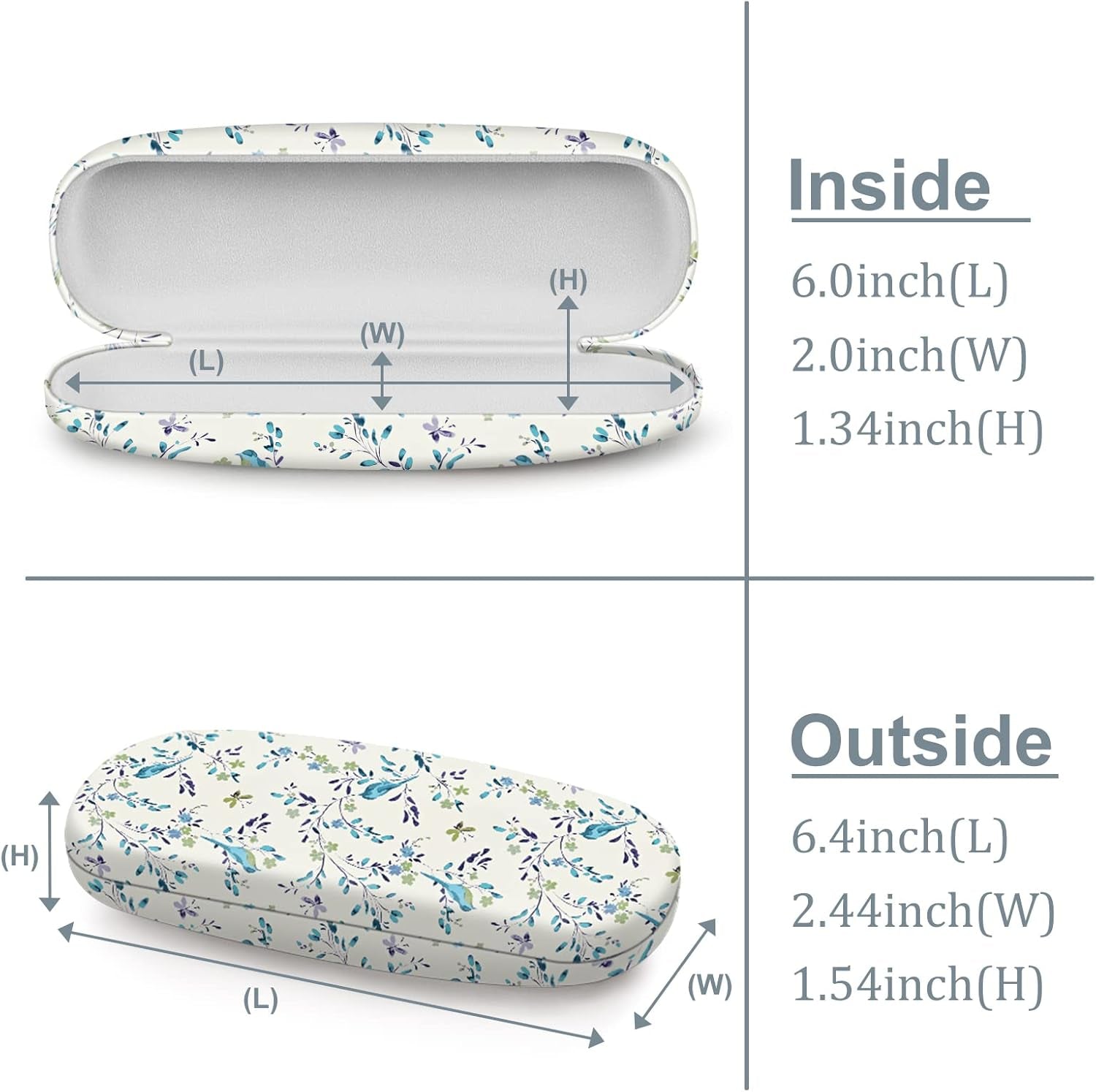 Hard Shell Eyeglasses Case, Portable Protective Glasses Cover Eyeglass Holder Box with Cleaning Cloth for Men Women